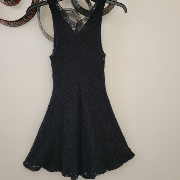 Iris Black Lace Mini Dress - Picture 2 of 3